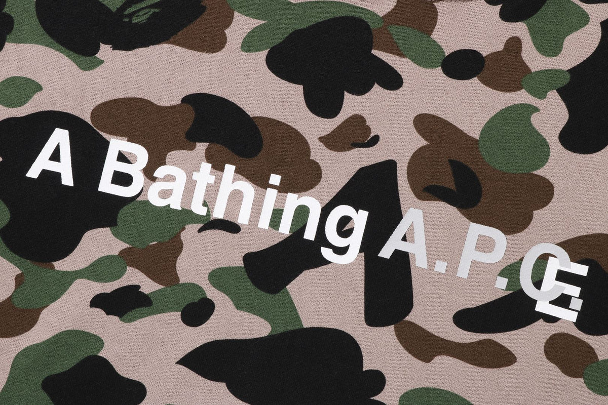 APE® X A.P.C. CAMO WIDE PULLOVER HOODIE