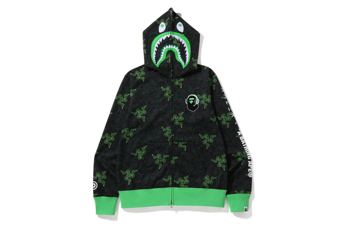 APE® X RAZER NEON CAMO SHARK FULL ZIP HOODIE