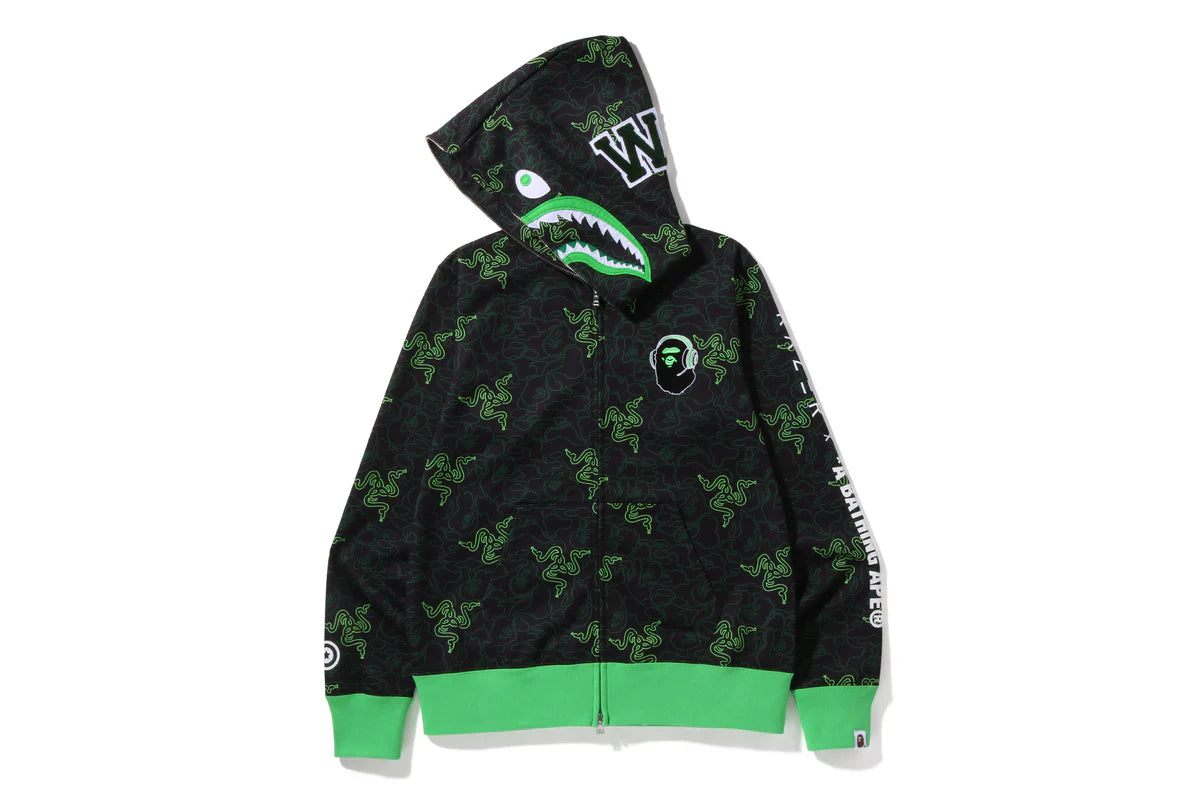 APE® X RAZER NEON CAMO SHARK FULL ZIP HOODIE