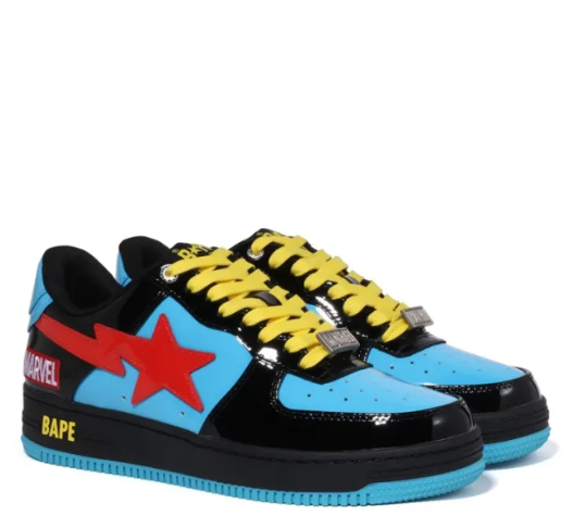 Marvel X APE STA Skateboarding Shoes Low-top Blue/black