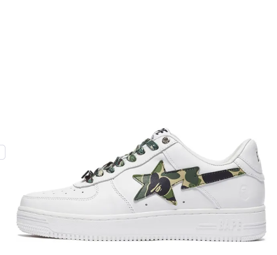 APE Sta Low White ABC Camo Green