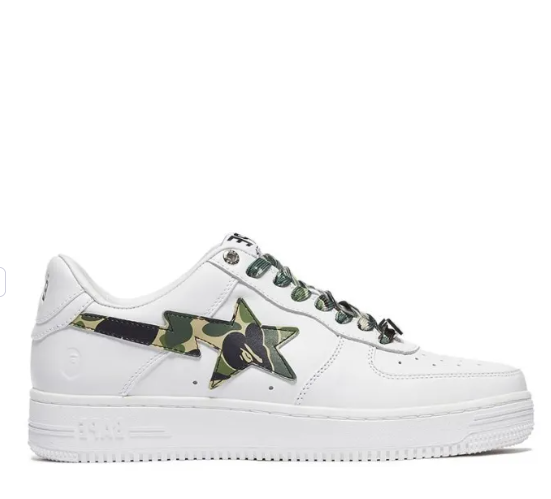 APE Sta Low White ABC Camo Green