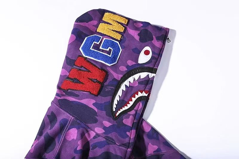 Color Camo Shark Full Zip Hoodie
