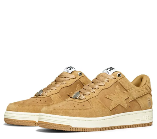 APE STA Stylish Skateboarding Shoes Men Low-top Yellow