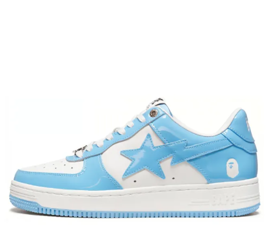 APE STA Stylish Skateboarding Shoes Men Low-top White/Blue