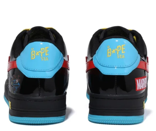 Marvel X APE STA Skateboarding Shoes Low-top Blue/black