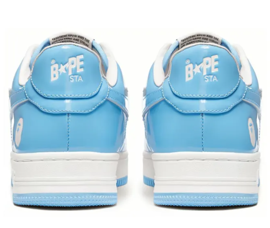 APE STA Stylish Skateboarding Shoes Men Low-top White/Blue
