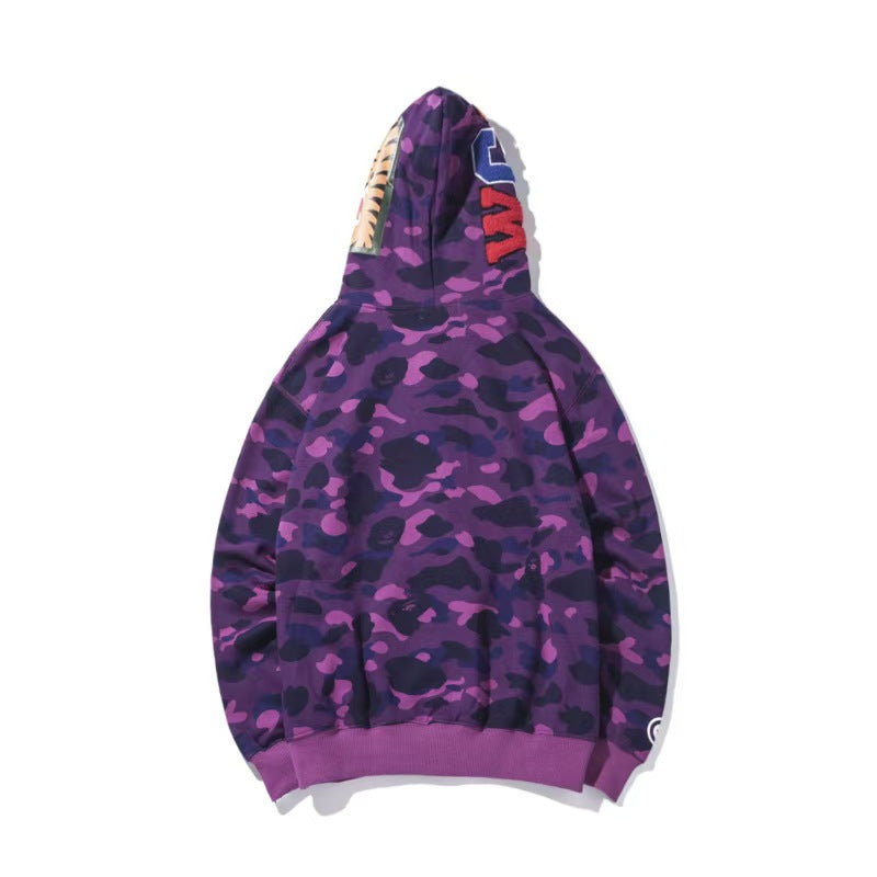Color Camo Shark Full Zip Hoodie