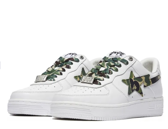 APE Sta Low White ABC Camo Green