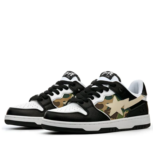 APE Sk8 Sta Low Black White