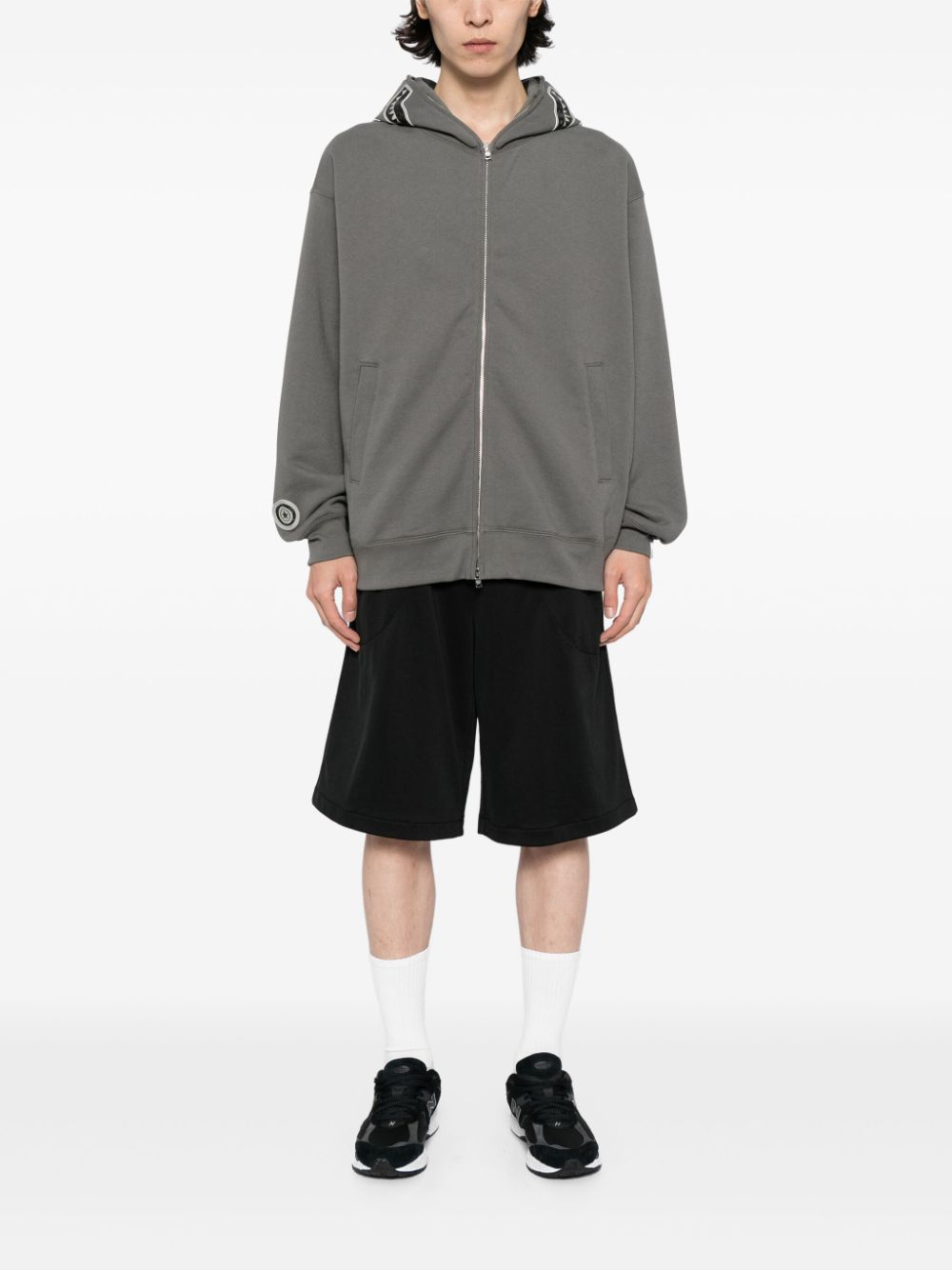 APE® /printed-hood cotton hooded jacket