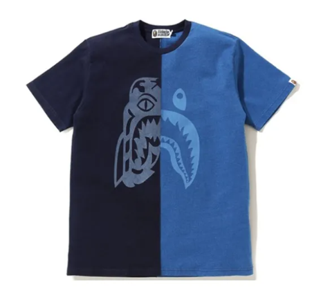 APE Shark Series T-shirt Unisex Blue