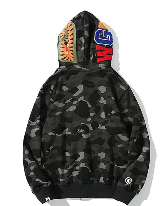 APE ABC Camo Shark Wide Fit Full Zip Double Hoodie