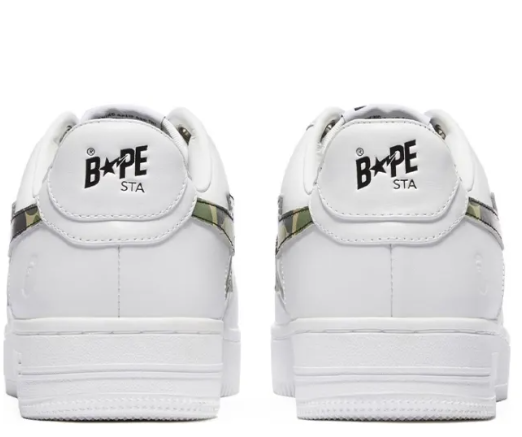 APE Sta Low White ABC Camo Green