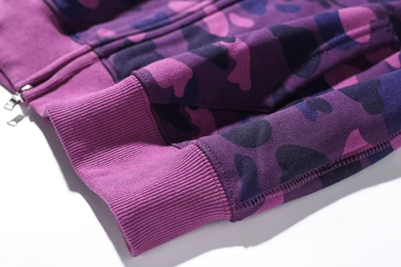 Color Camo Shark Full Zip Hoodie