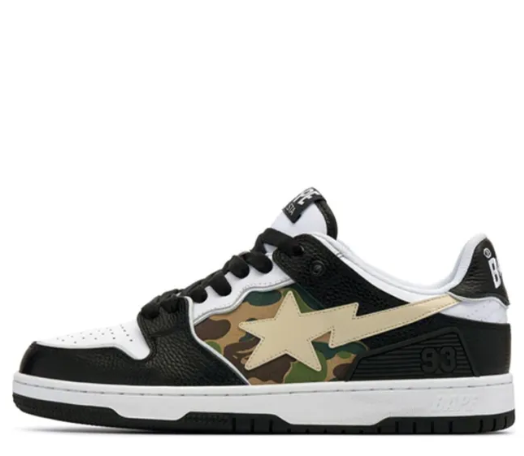 APE Sk8 Sta Low Black White