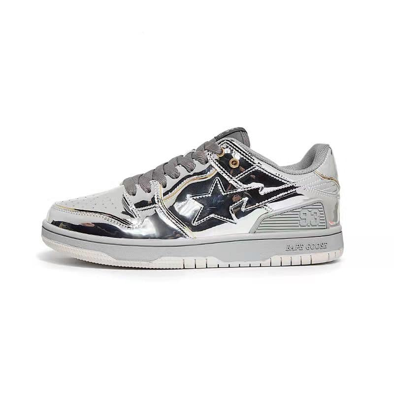 APE FOIL BAPESTA LOW SILVER Shoes