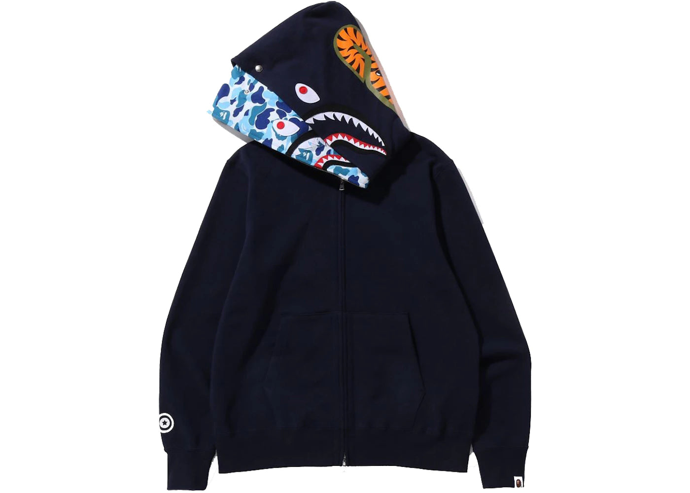 APE ABC Camo Shark Wide Fit Full Zip Double Hoodie Gray