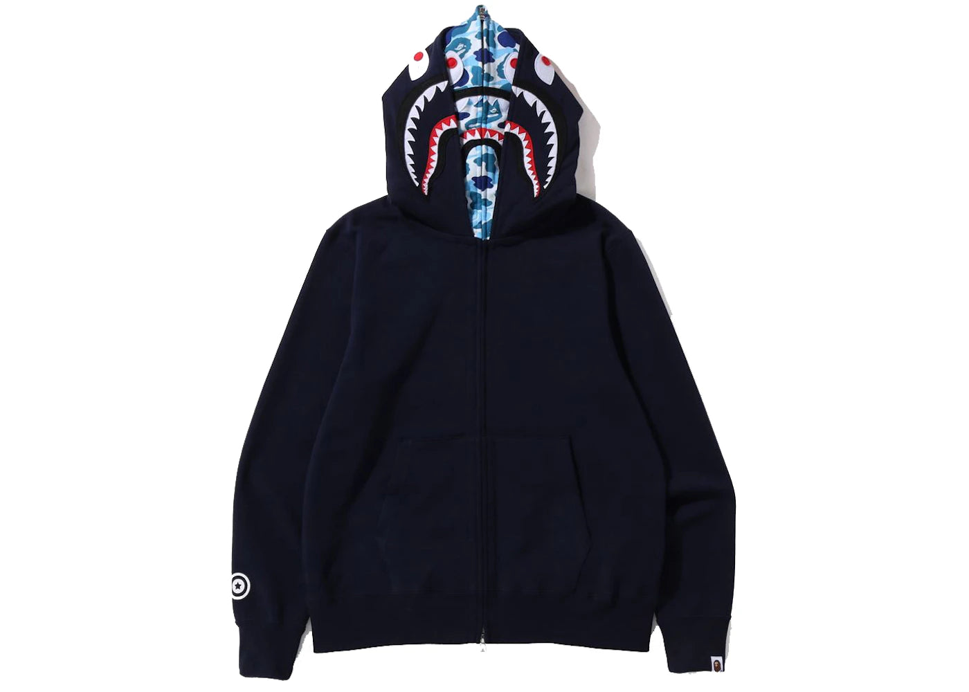 APE ABC Camo Shark Wide Fit Full Zip Double Hoodie Gray