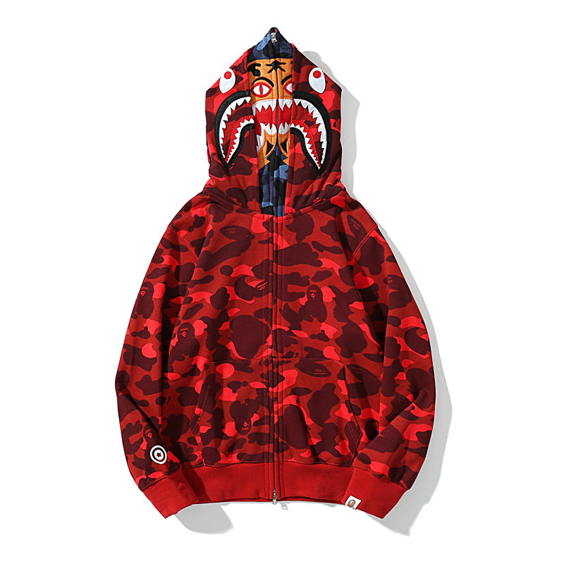 APE ABC Camo Shark Wide Fit Full Zip Double Hoodie