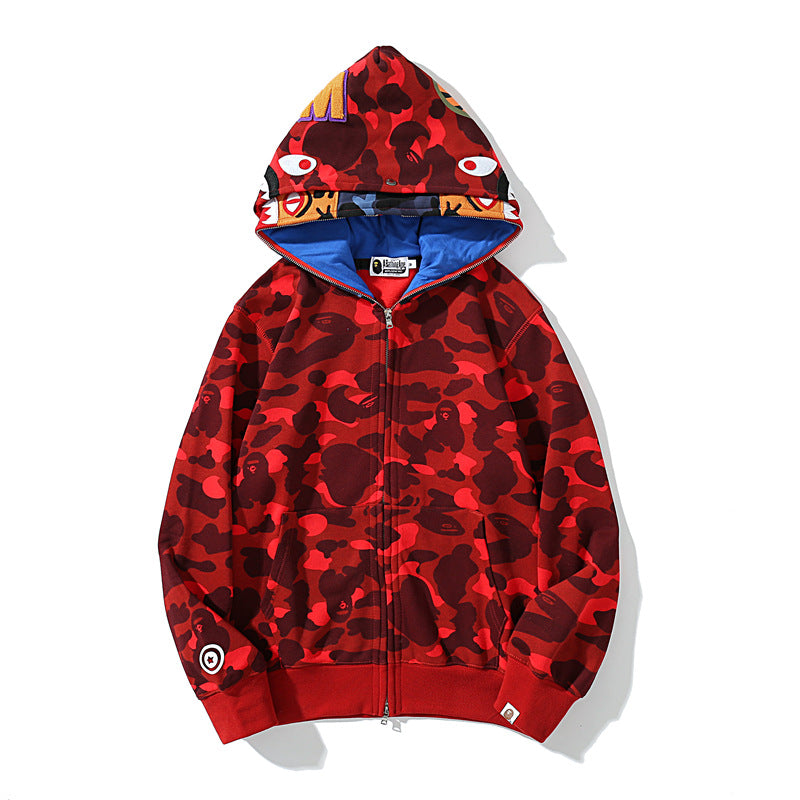 APE ABC Camo Shark Wide Fit Full Zip Double Hoodie
