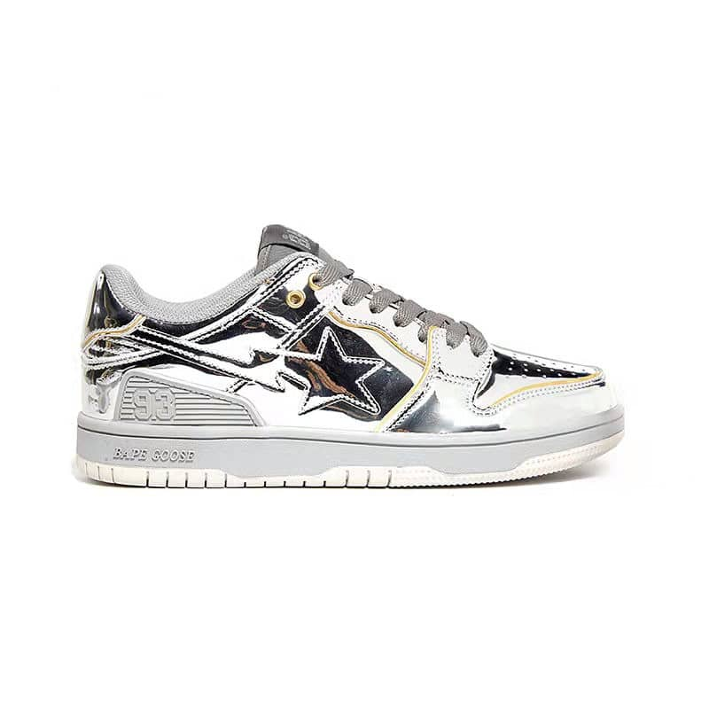APE FOIL BAPESTA LOW SILVER Shoes