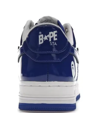 A BATHING APE Bape Sta Vernice Pelle Bianco Blu 2023